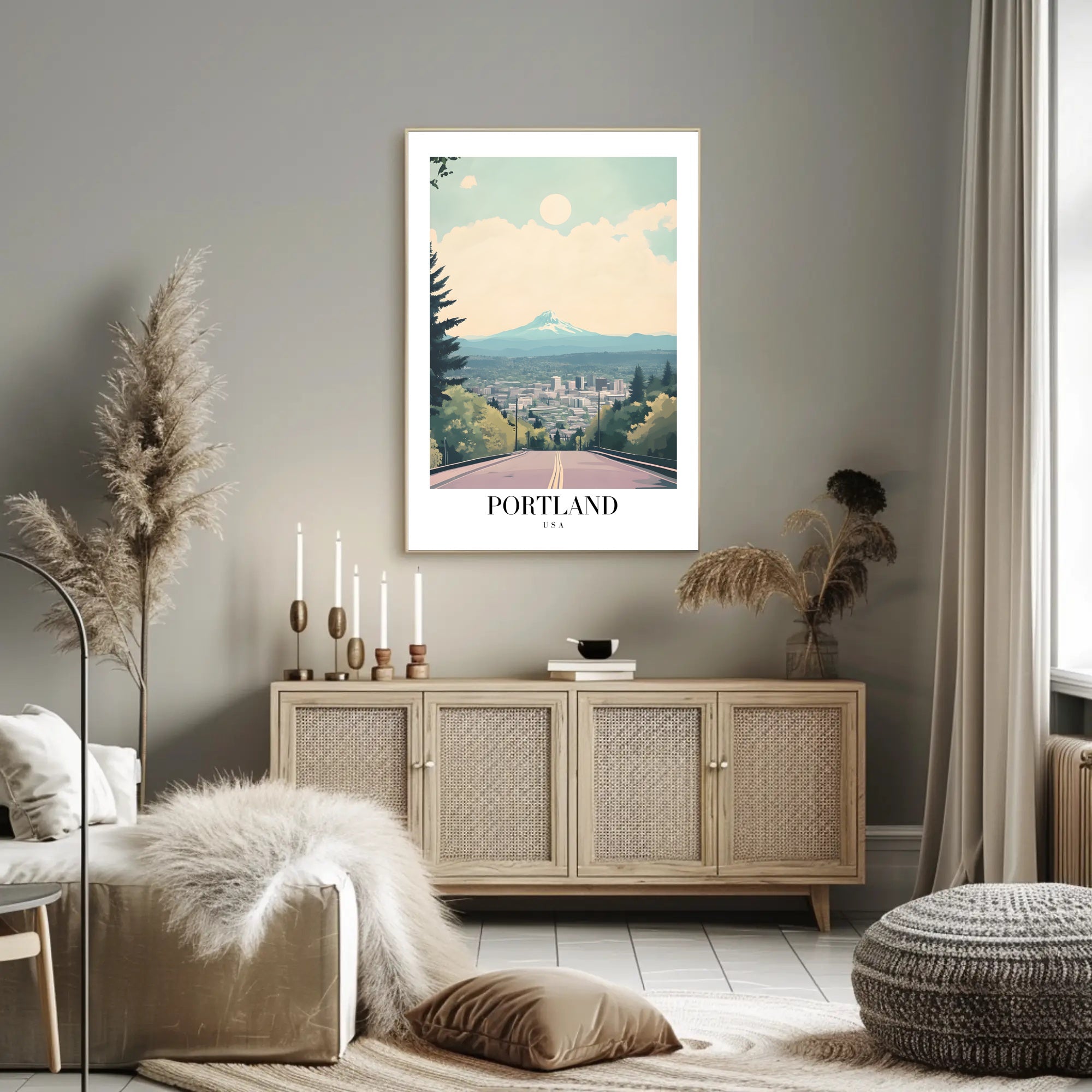 Scenic View of Portland, USA Travel Poster PosterGoat