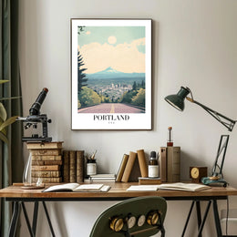 Scenic View of Portland, USA Travel Poster PosterGoat