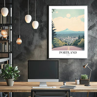 Scenic View of Portland, USA Travel Poster PosterGoat