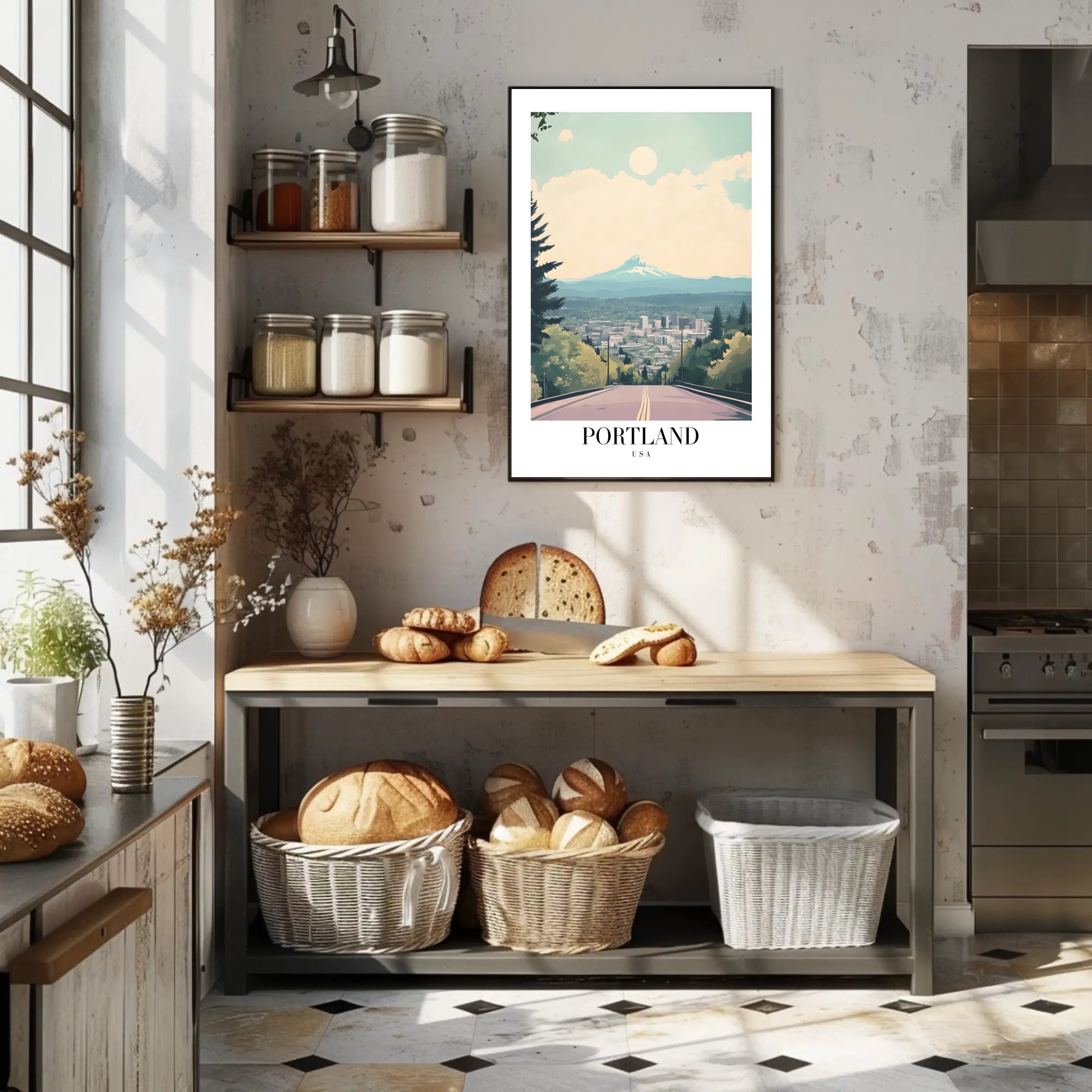 Scenic View of Portland, USA Travel Poster PosterGoat