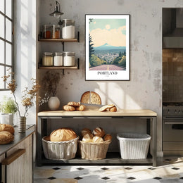 Scenic View of Portland, USA Travel Poster PosterGoat