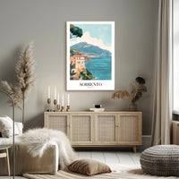 Scenic Vintage Sorrento Coastline View Travel Poster PosterGoat