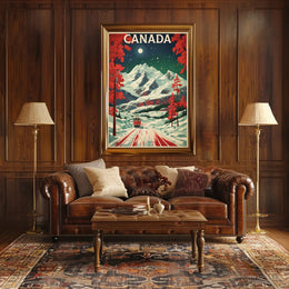 Scenic Vintage Winter Travel Poster PosterGoat