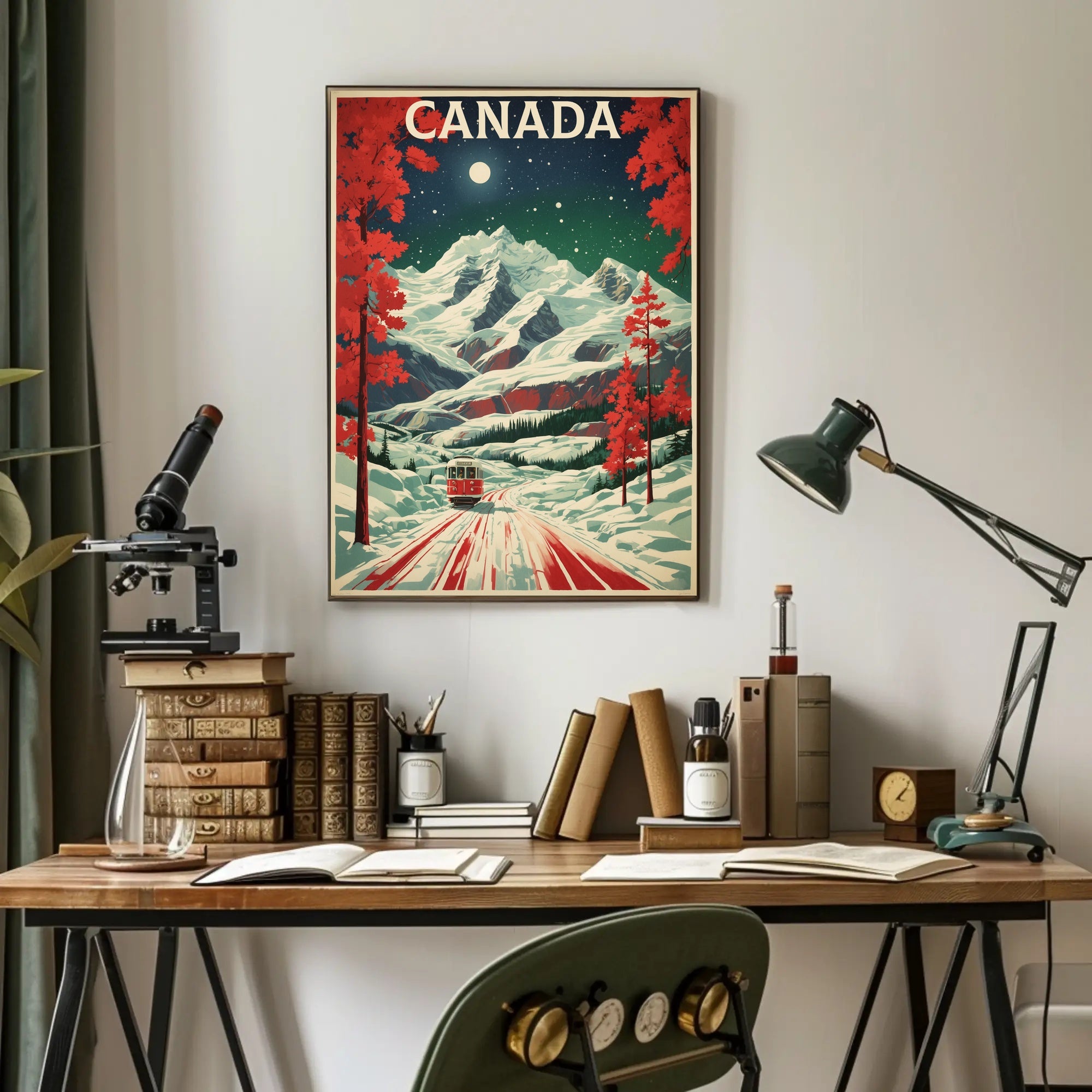 Scenic Vintage Winter Travel Poster PosterGoat