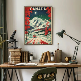 Scenic Vintage Winter Travel Poster PosterGoat