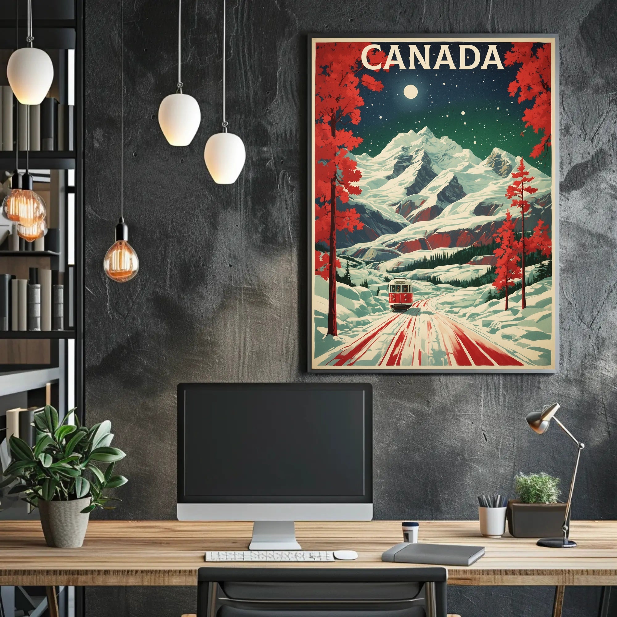 Scenic Vintage Winter Travel Poster PosterGoat