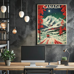 Scenic Vintage Winter Travel Poster PosterGoat