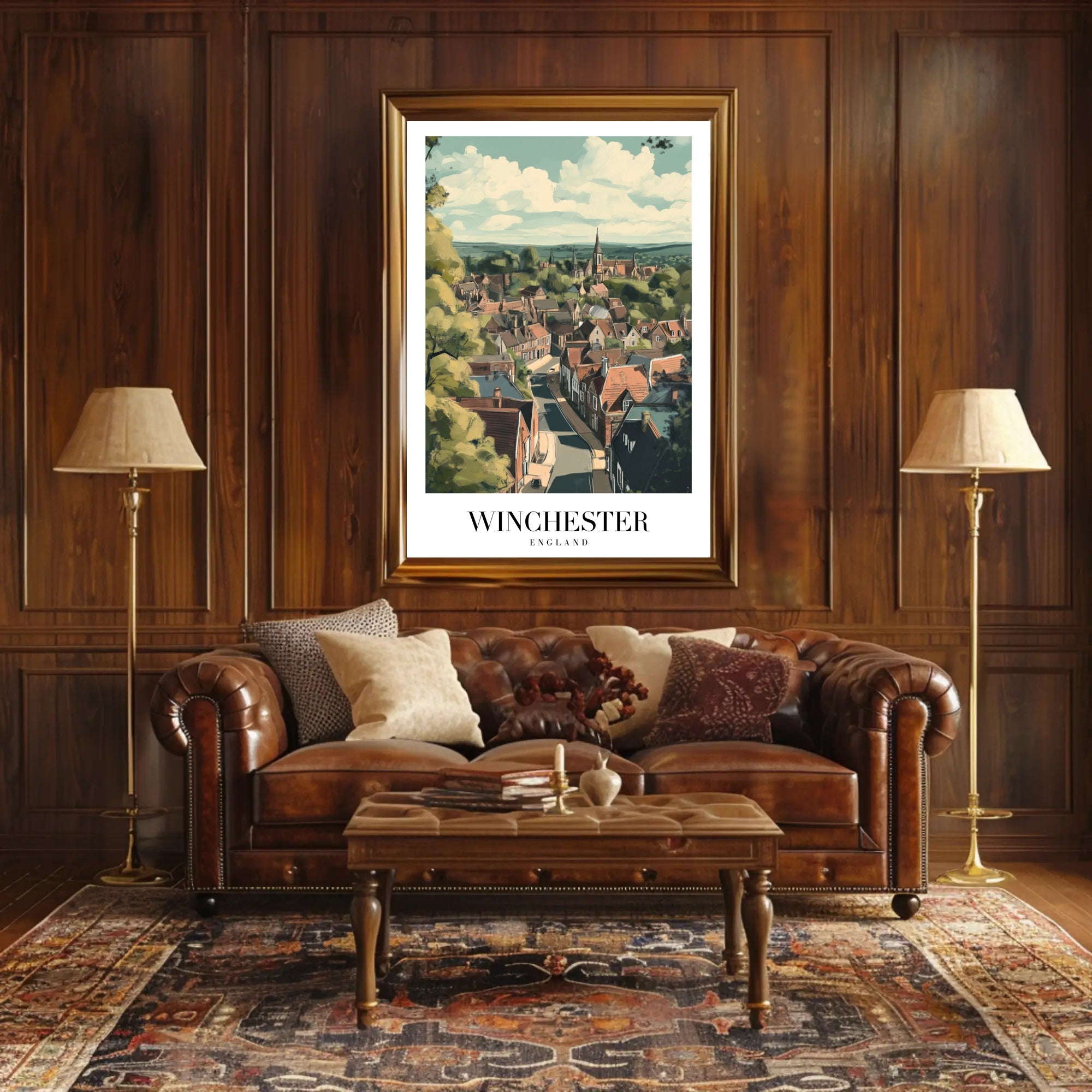 Scenic Winchester England Travel Poster PosterGoat