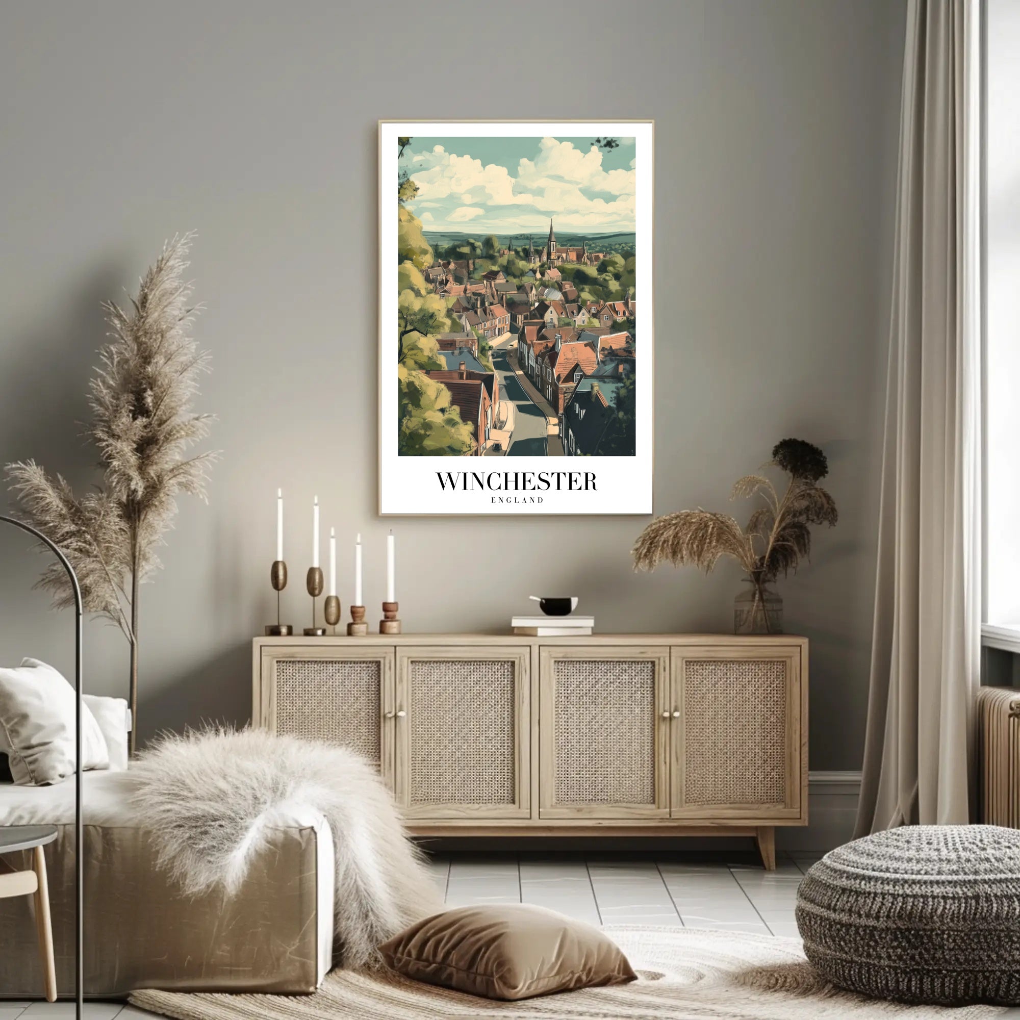 Scenic Winchester England Travel Poster PosterGoat