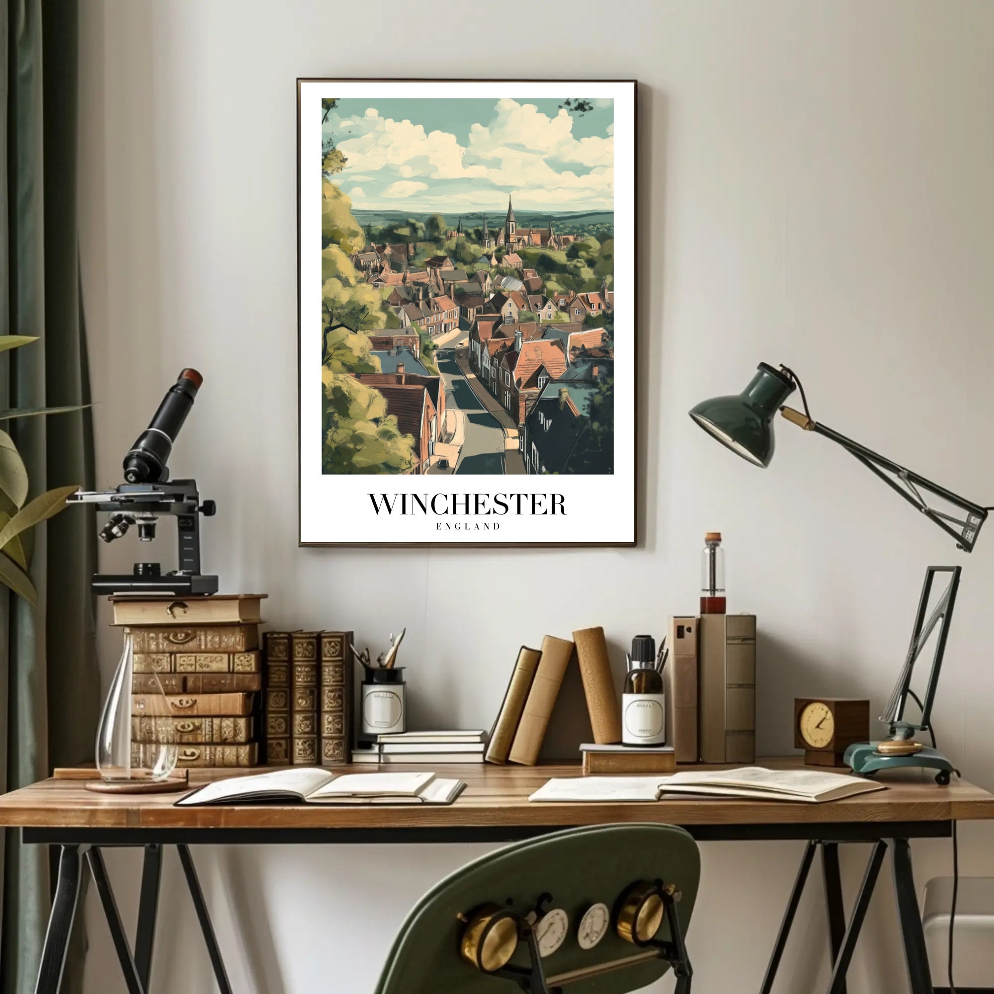 Scenic Winchester England Travel Poster PosterGoat
