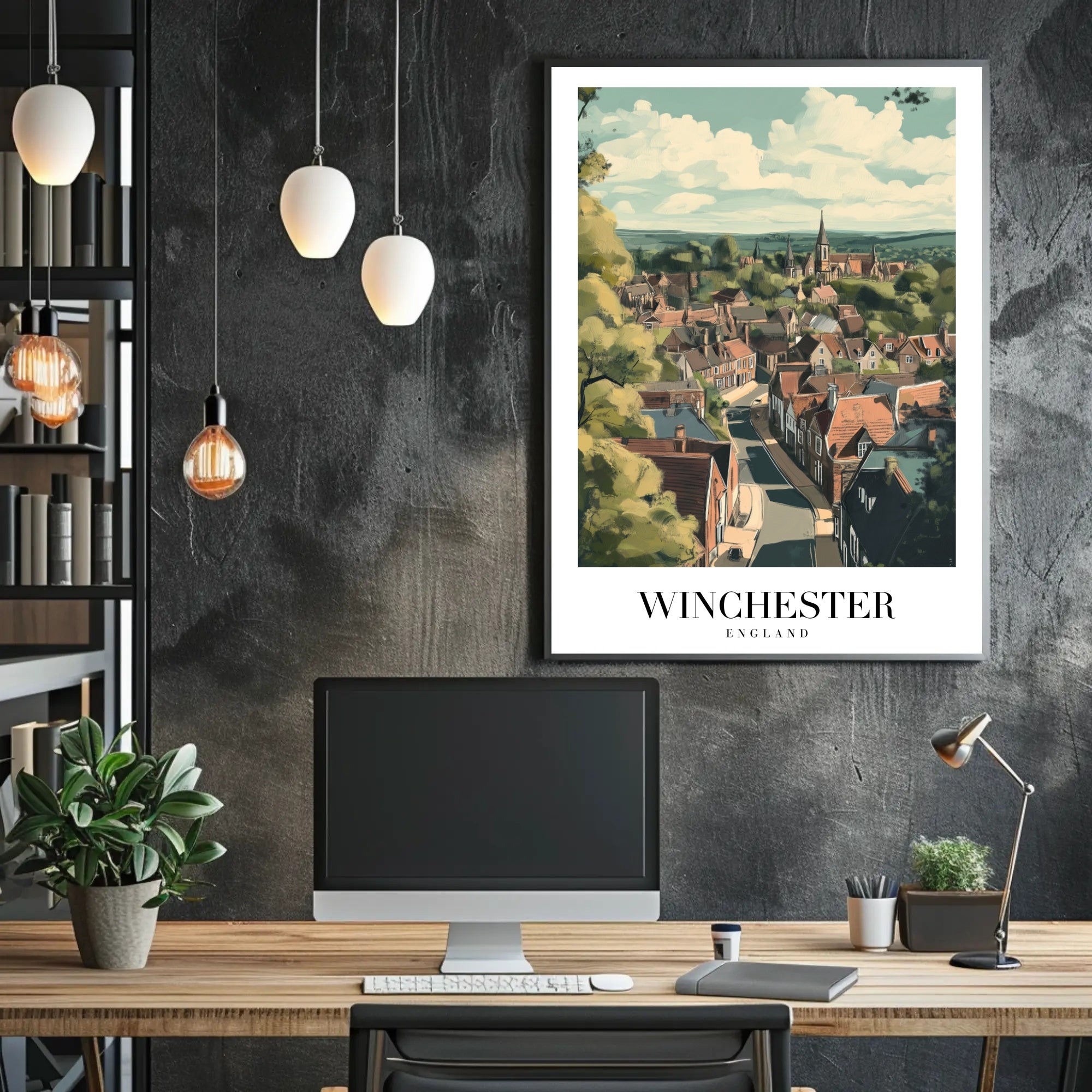 Scenic Winchester England Travel Poster PosterGoat