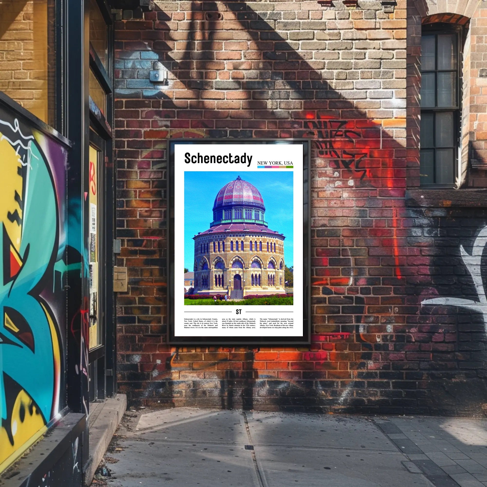 Schenectady Cityscape Architectural Heritage Travel Poster PosterGoat