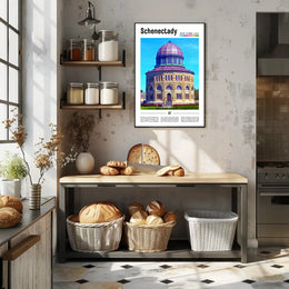 Schenectady Cityscape Architectural Heritage Travel Poster PosterGoat