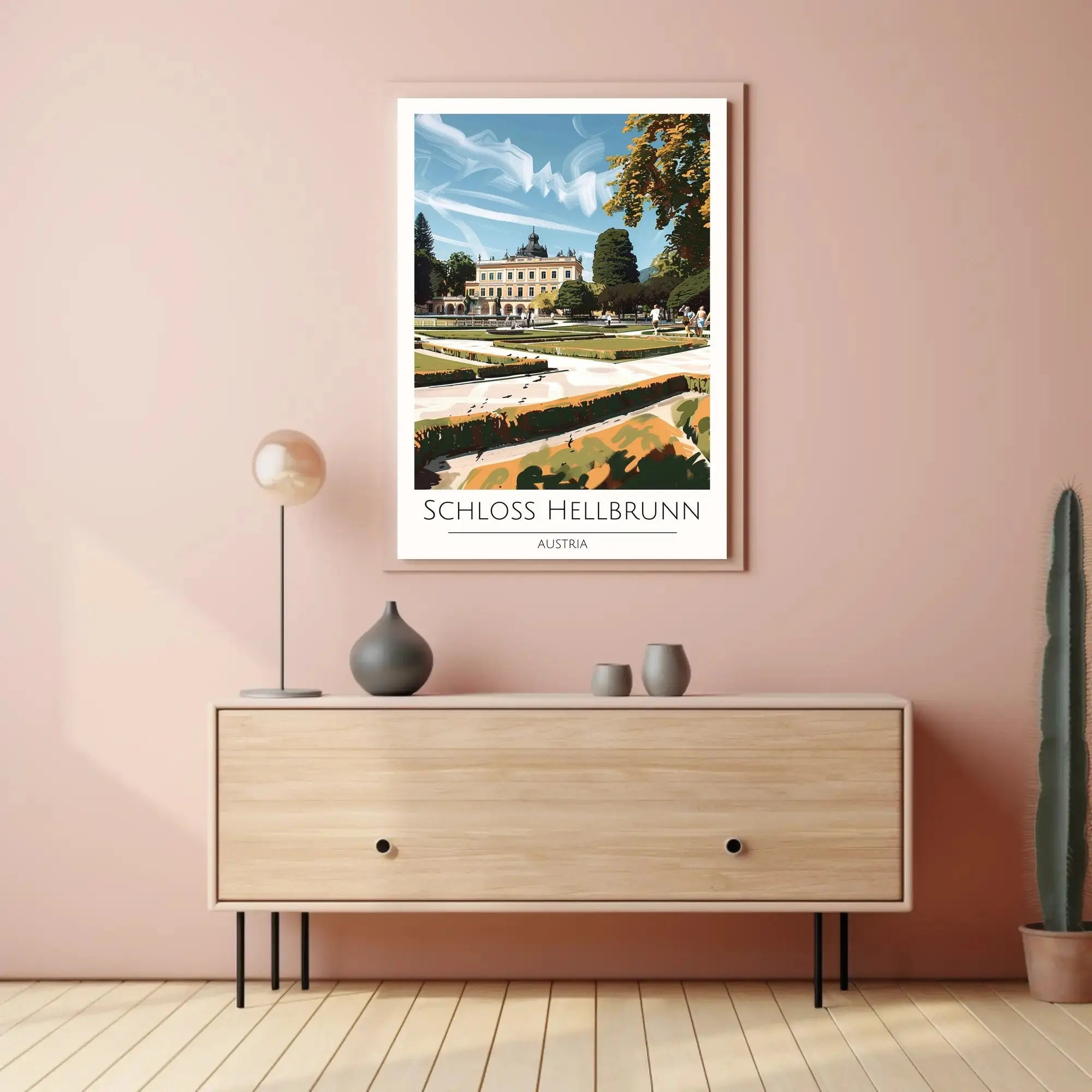 Schloss Hellbrunn Palace and Gardens Travel Poster PosterGoat