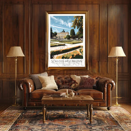 Schloss Hellbrunn Palace and Gardens Travel Poster PosterGoat