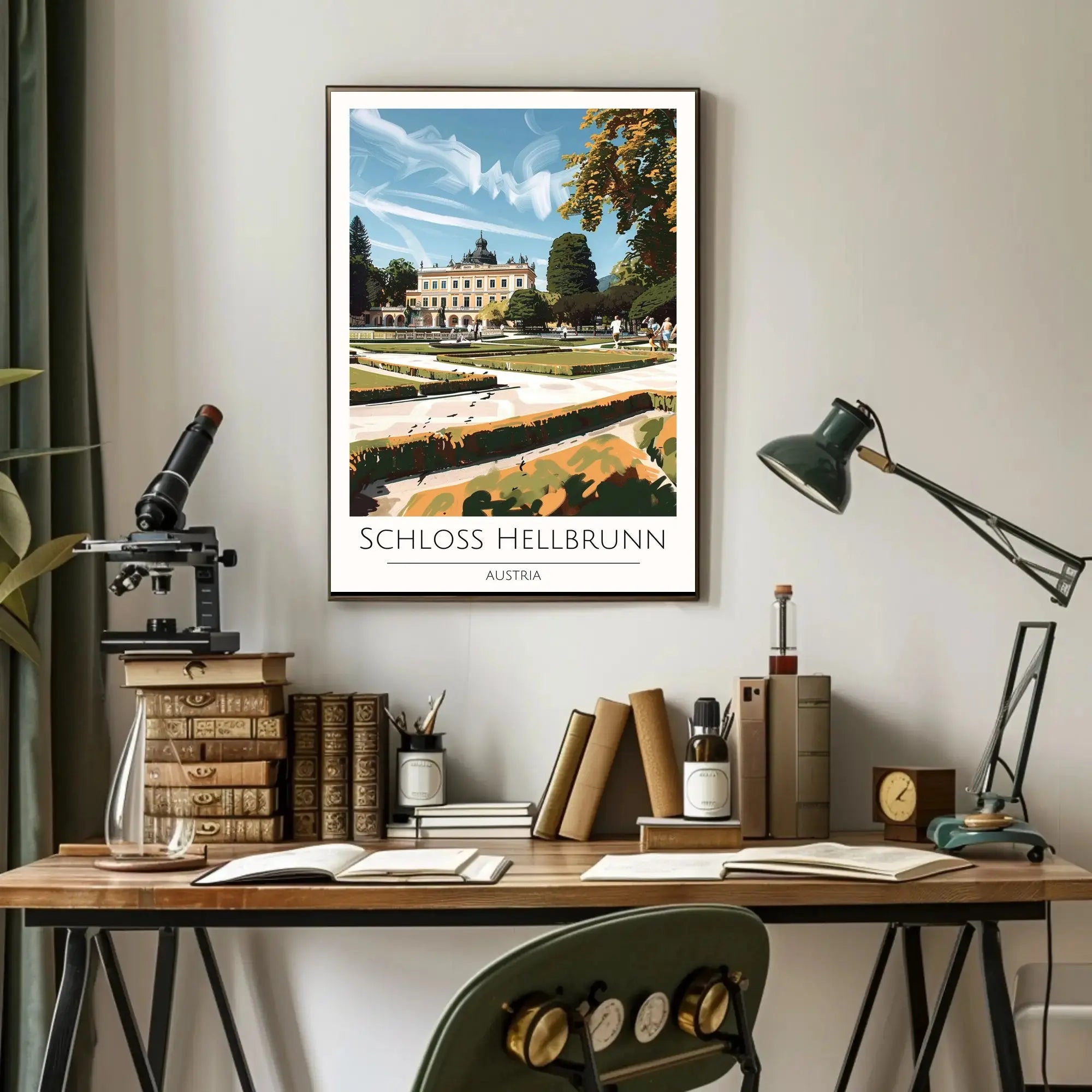 Schloss Hellbrunn Palace and Gardens Travel Poster PosterGoat