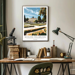 Schloss Hellbrunn Palace and Gardens Travel Poster PosterGoat