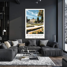Schloss Hellbrunn Palace and Gardens Travel Poster PosterGoat