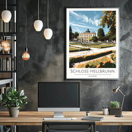 Schloss Hellbrunn Palace and Gardens Travel Poster PosterGoat