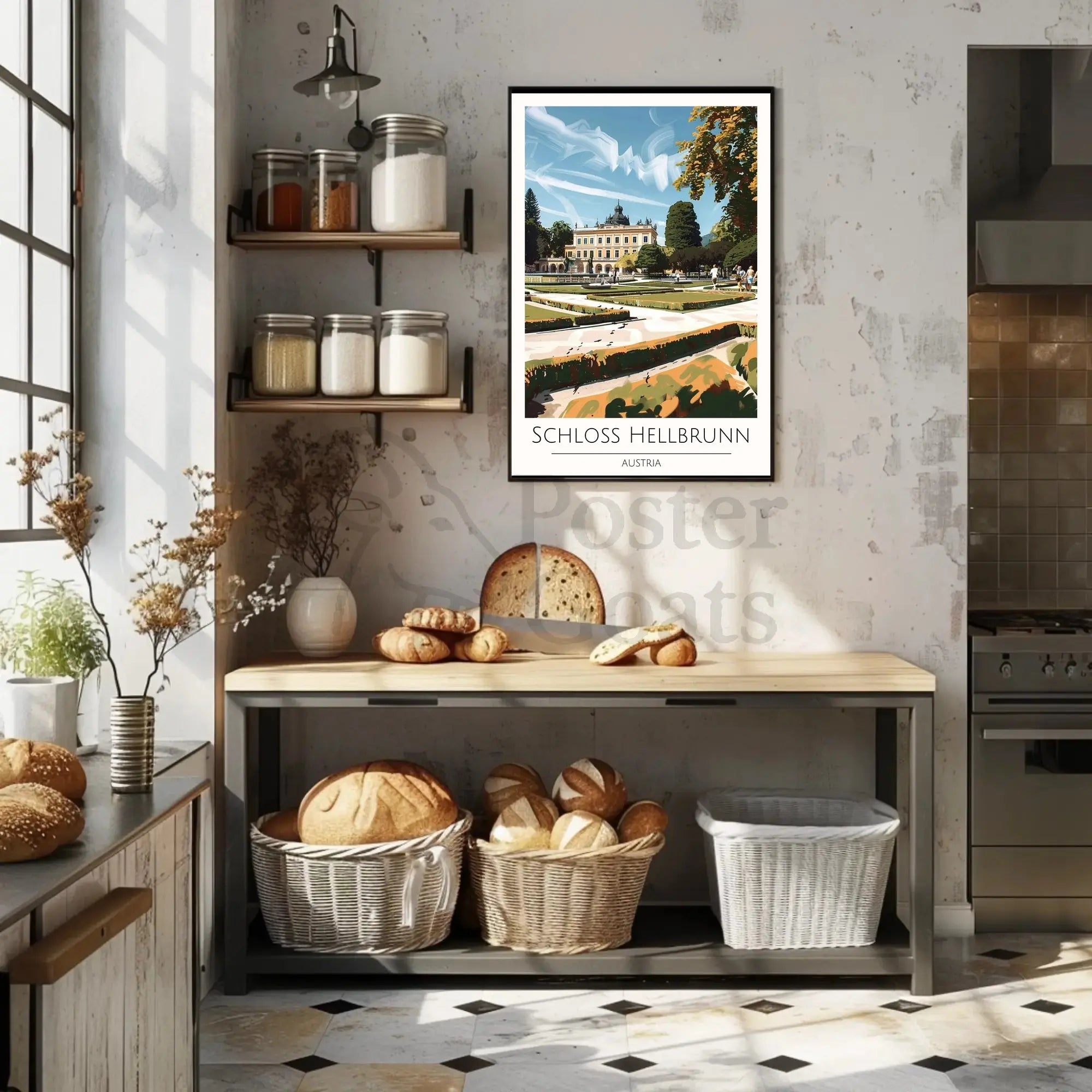 Schloss Hellbrunn Palace and Gardens Travel Poster PosterGoat