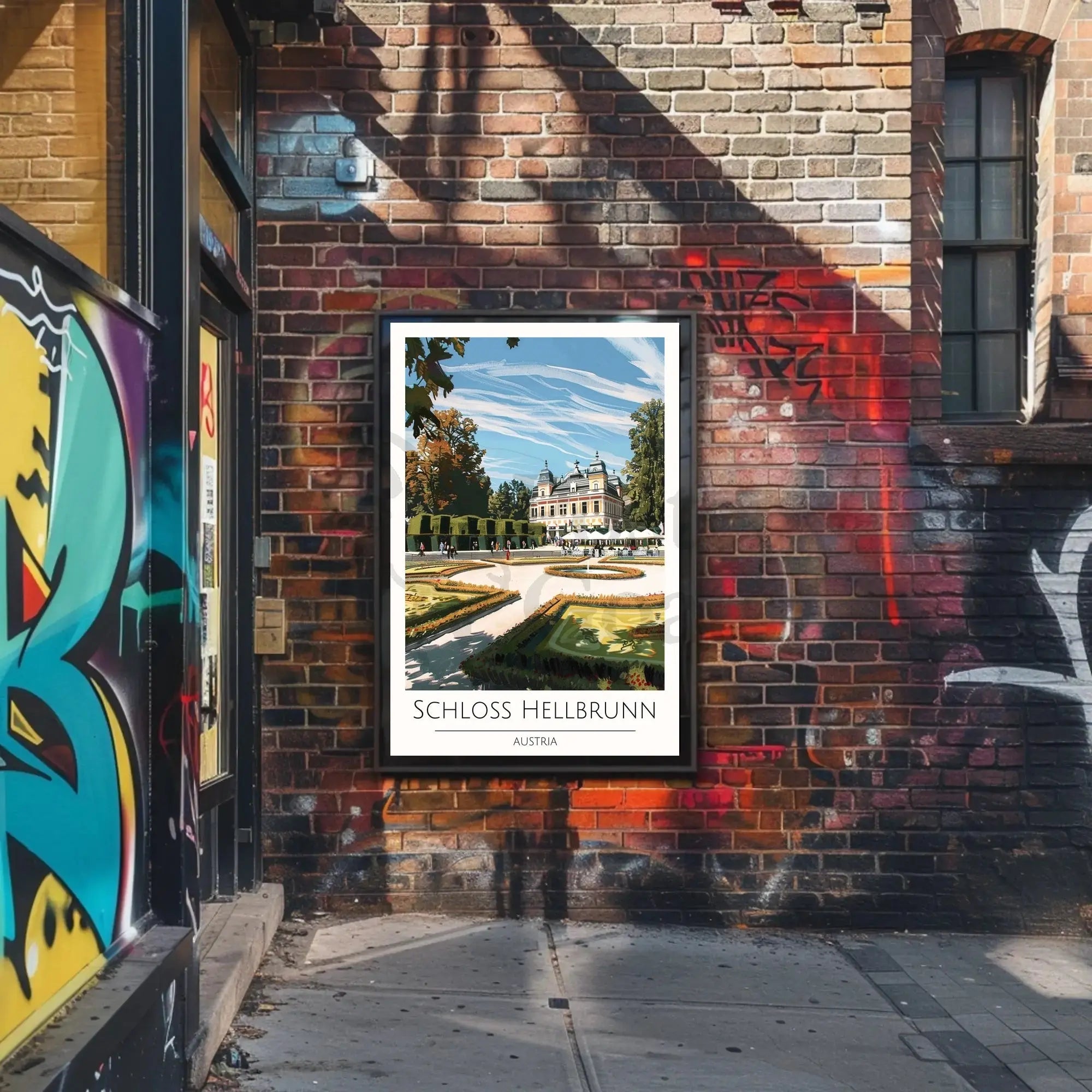 Schloss Hellbrunn Travel Poster: Architectural Elegance in Austria PosterGoat