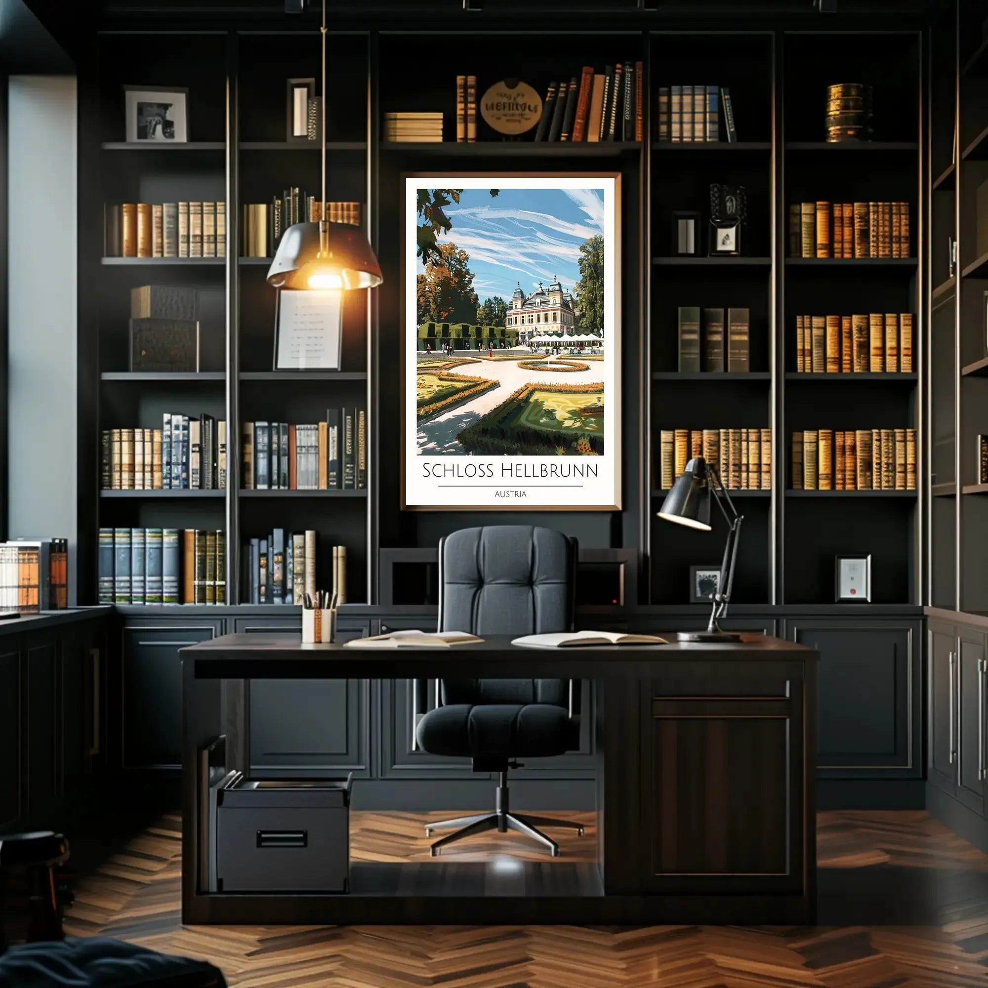 Schloss Hellbrunn Travel Poster: Architectural Elegance in Austria PosterGoat