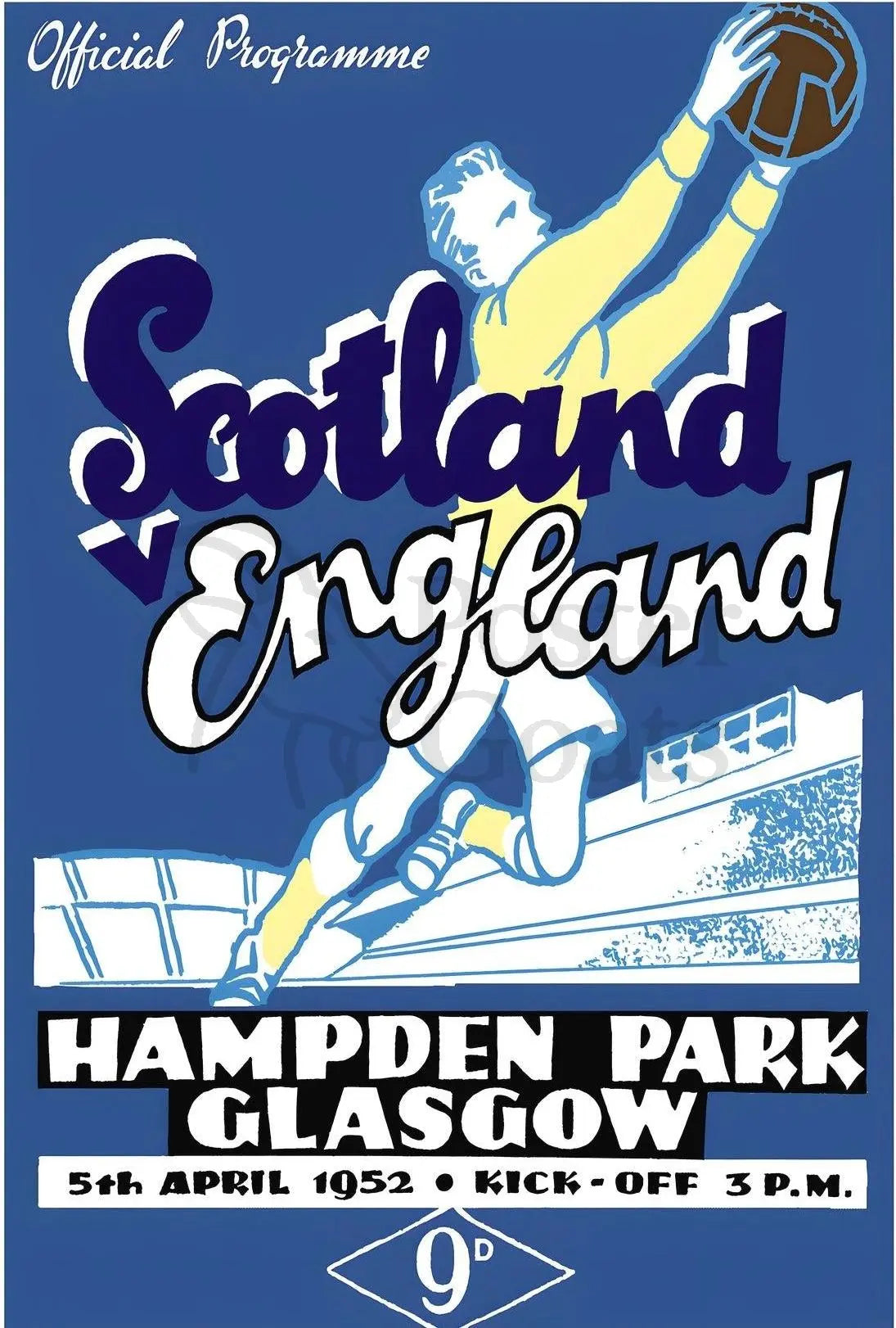 Scotland vs England 1952 Football Match Sports Poster PosterGoat