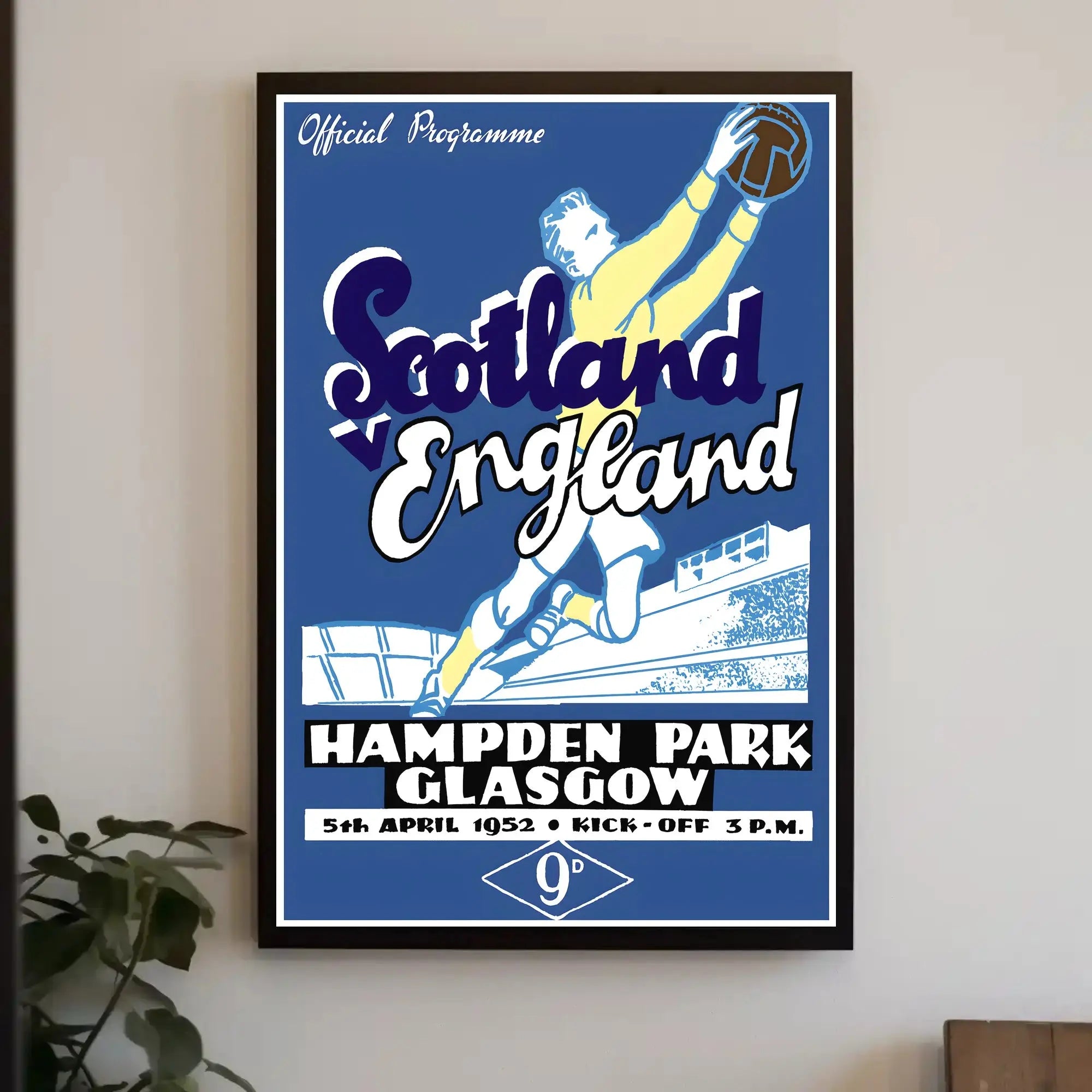 Scotland vs England 1952 Football Match Sports Poster PosterGoat