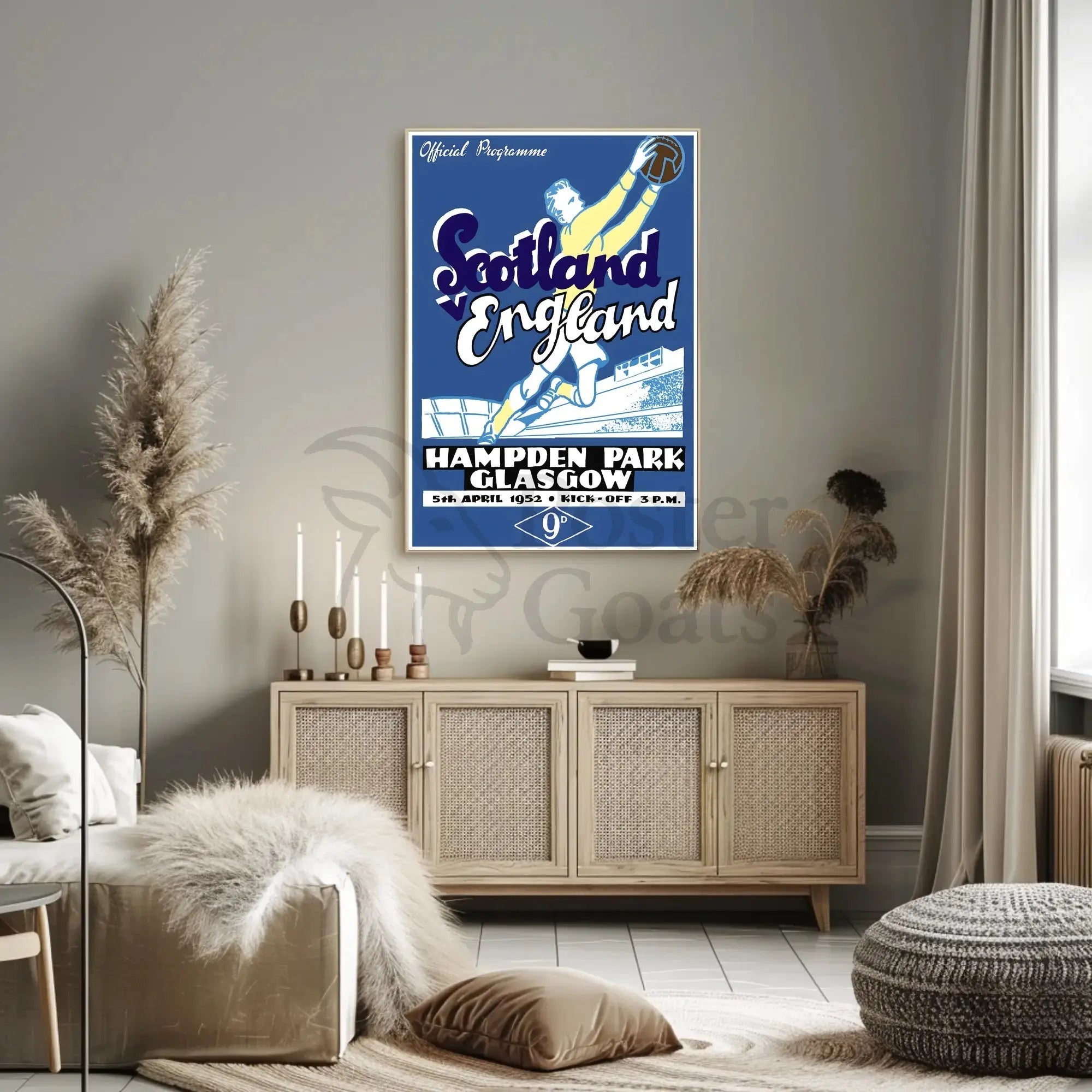 Scotland vs England 1952 Football Match Sports Poster PosterGoat