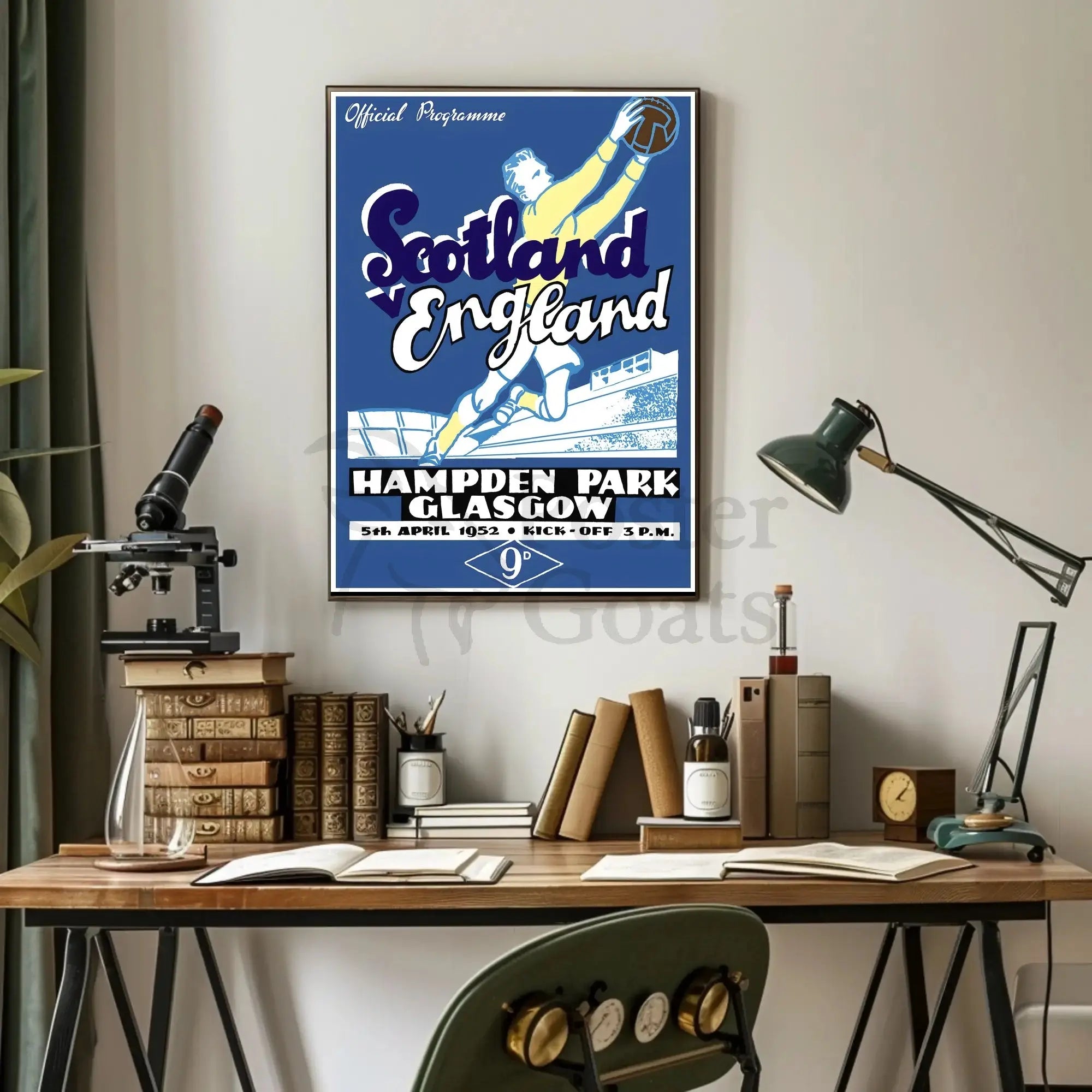Scotland vs England 1952 Football Match Sports Poster PosterGoat