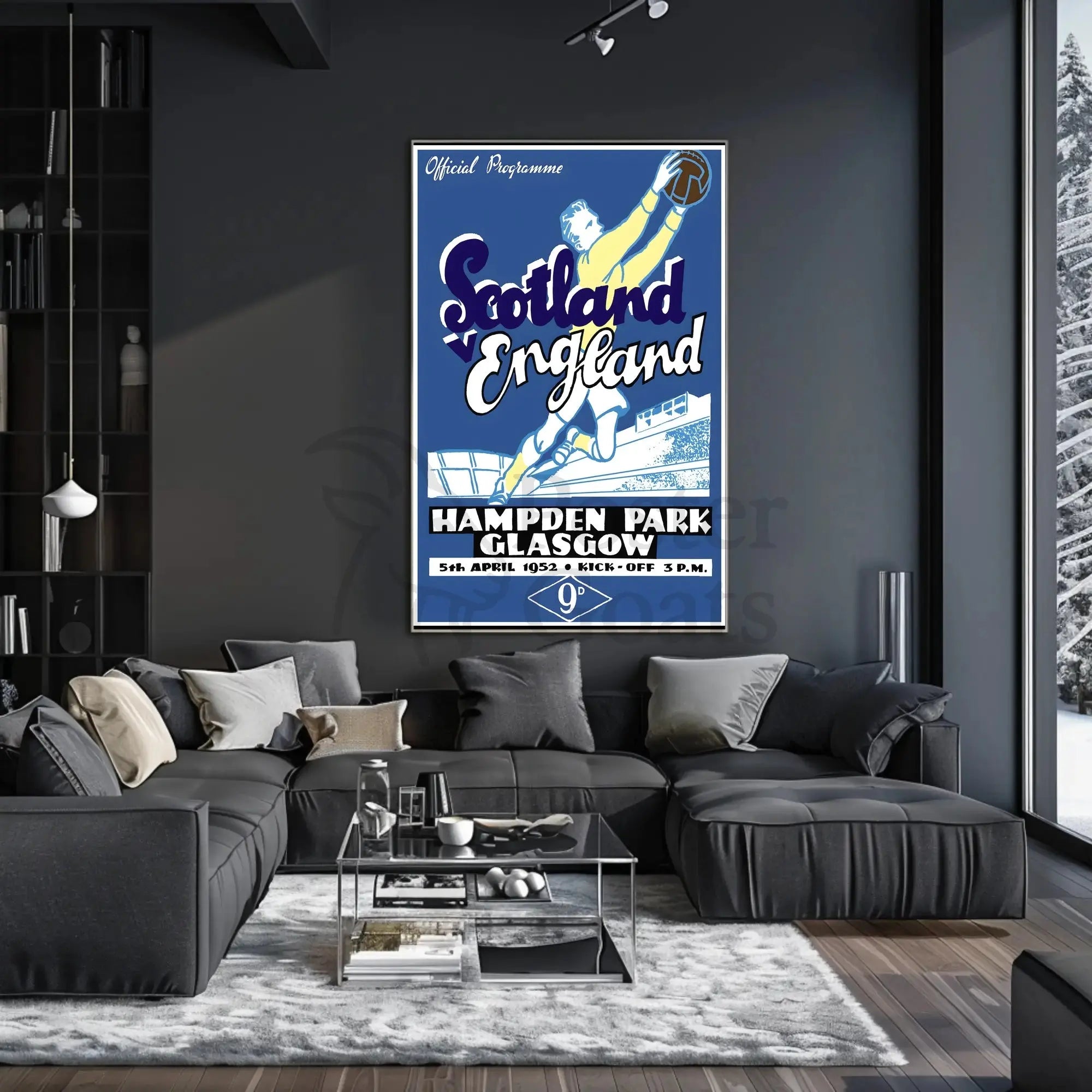 Scotland vs England 1952 Football Match Sports Poster PosterGoat