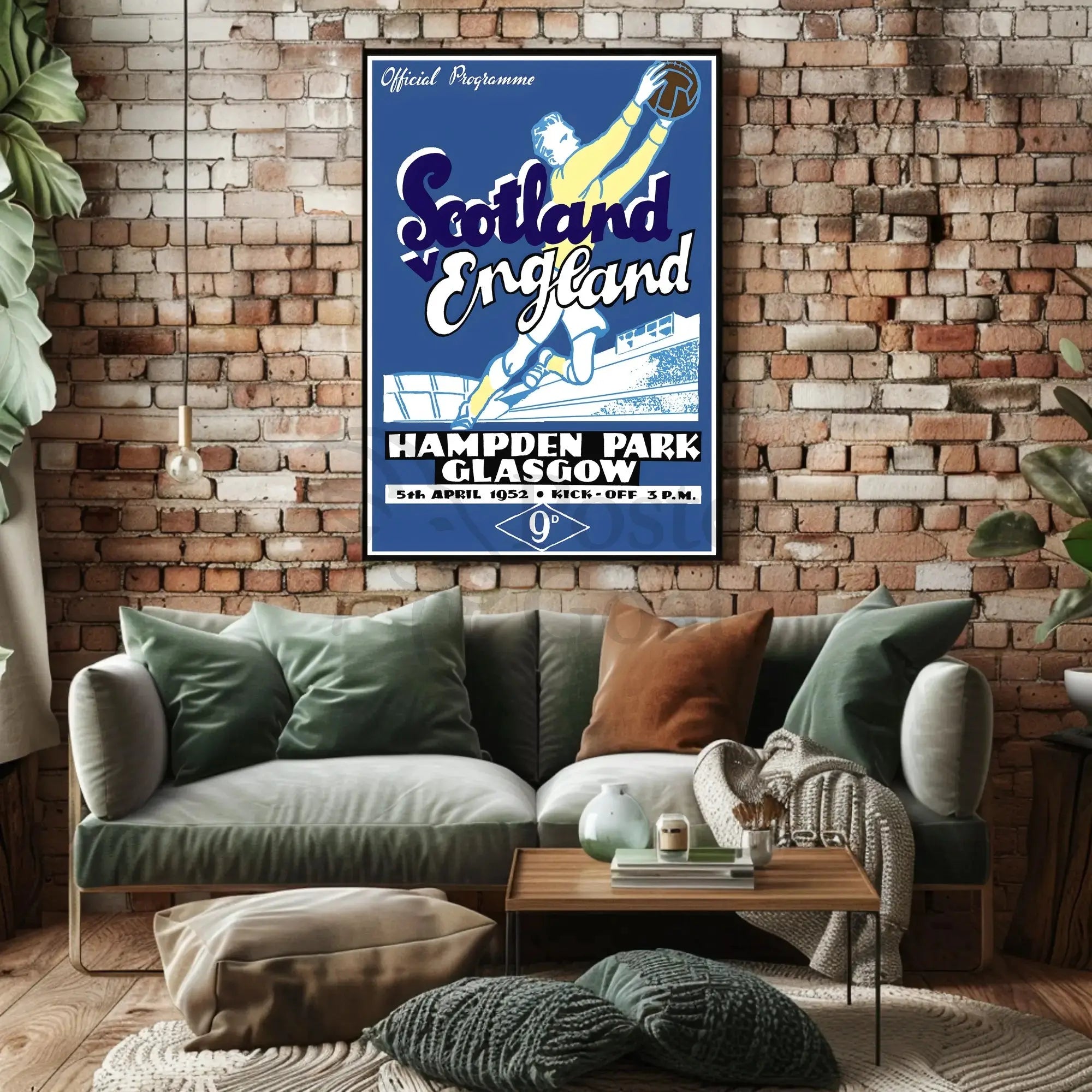 Scotland vs England 1952 Football Match Sports Poster PosterGoat