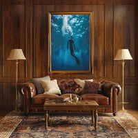 Scuba Diving in Tranquil Underwater Ocean Adventure Travel Poster PosterGoat