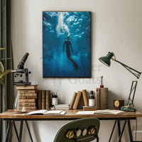 Scuba Diving in Tranquil Underwater Ocean Adventure Travel Poster PosterGoat