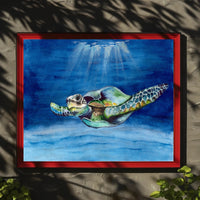 Sea Turtle Adventure - Artistic Animal Poster PosterGoat