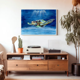 Sea Turtle Adventure - Artistic Animal Poster PosterGoat