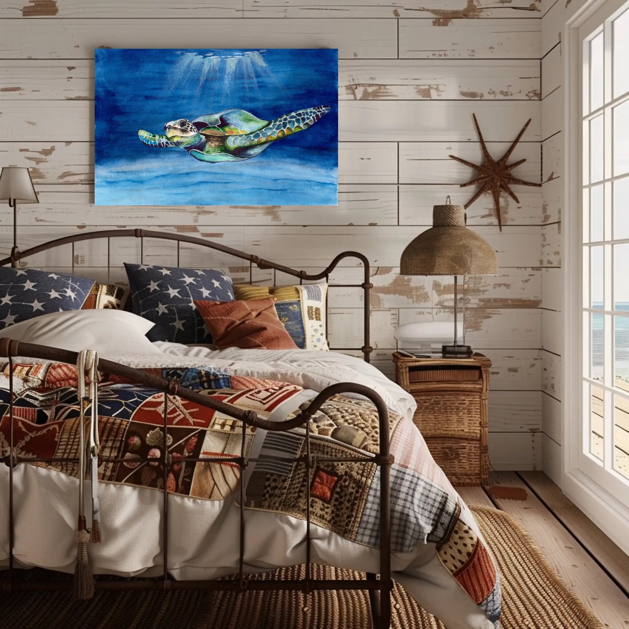 Sea Turtle Adventure - Artistic Animal Poster PosterGoat