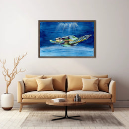 Sea Turtle Adventure - Artistic Animal Poster PosterGoat