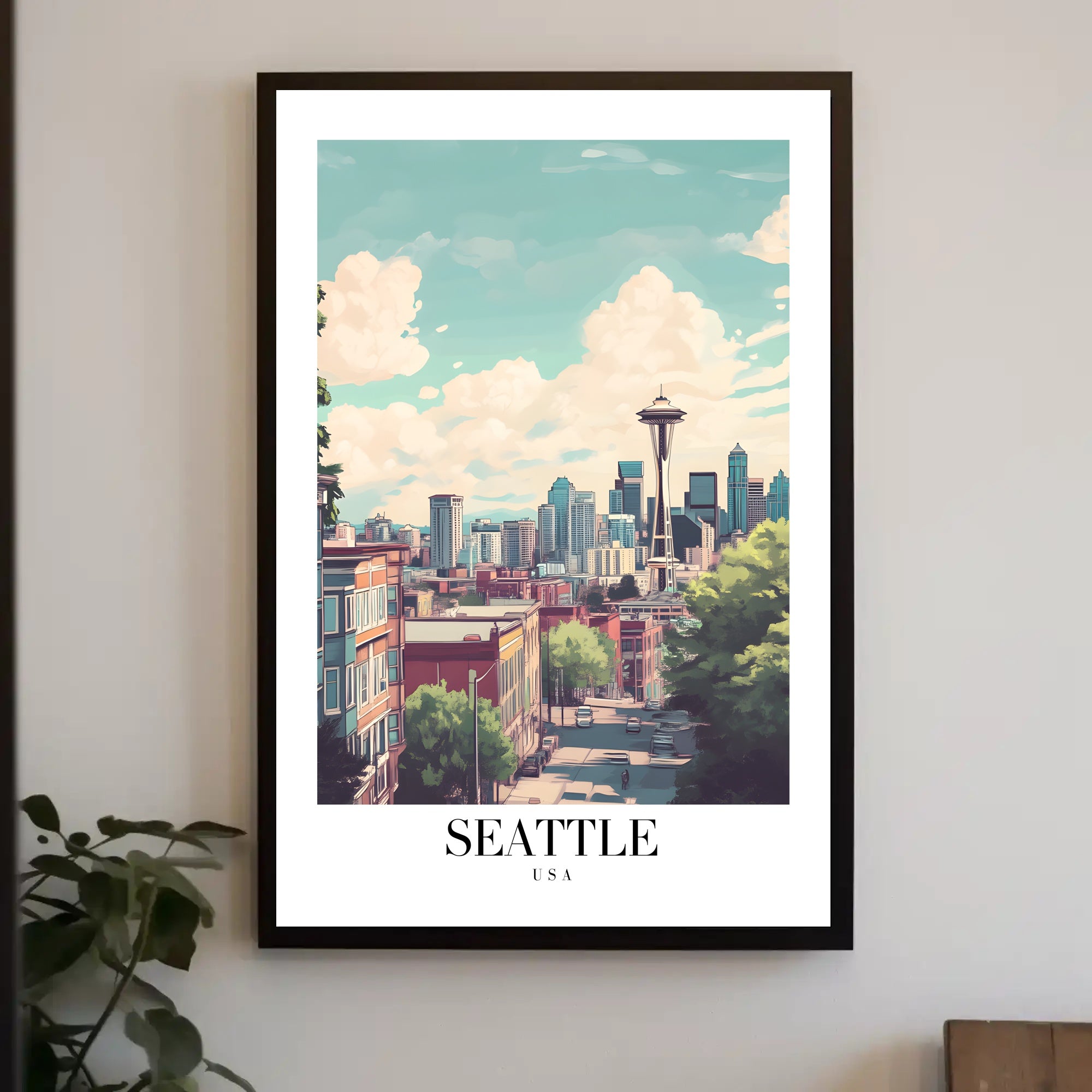 Seattle Space Needle Scenic Urban Cityscape Poster PosterGoat