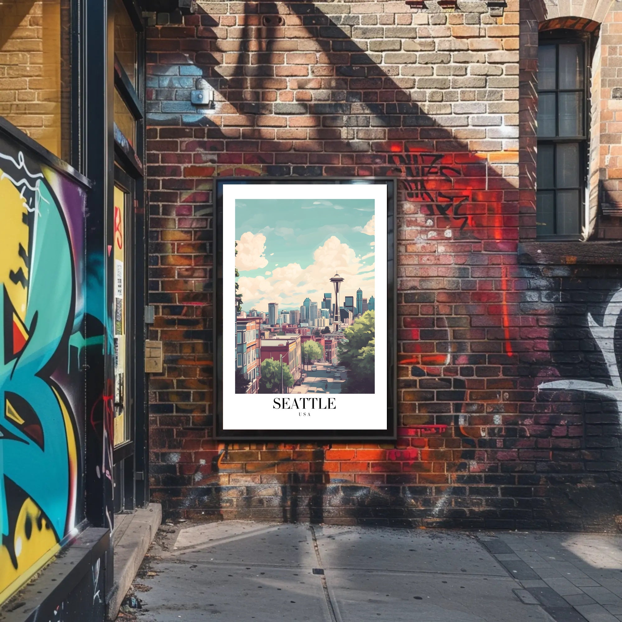 Seattle Space Needle Scenic Urban Cityscape Poster PosterGoat