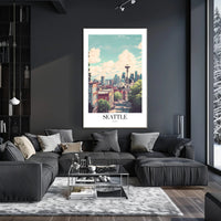 Seattle Space Needle Scenic Urban Cityscape Poster PosterGoat