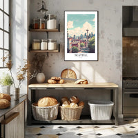 Seattle Space Needle Scenic Urban Cityscape Poster PosterGoat