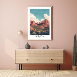 Sedona Red Rock Scenic Modern Illustrative Travel Poster PosterGoat