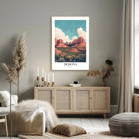 Sedona Red Rock Scenic Modern Illustrative Travel Poster PosterGoat