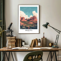 Sedona Red Rock Scenic Modern Illustrative Travel Poster PosterGoat