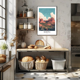 Sedona Red Rock Scenic Modern Illustrative Travel Poster PosterGoat