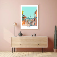 Seoul Cityscape Illustration: Urban or Cityscape Poster PosterGoat