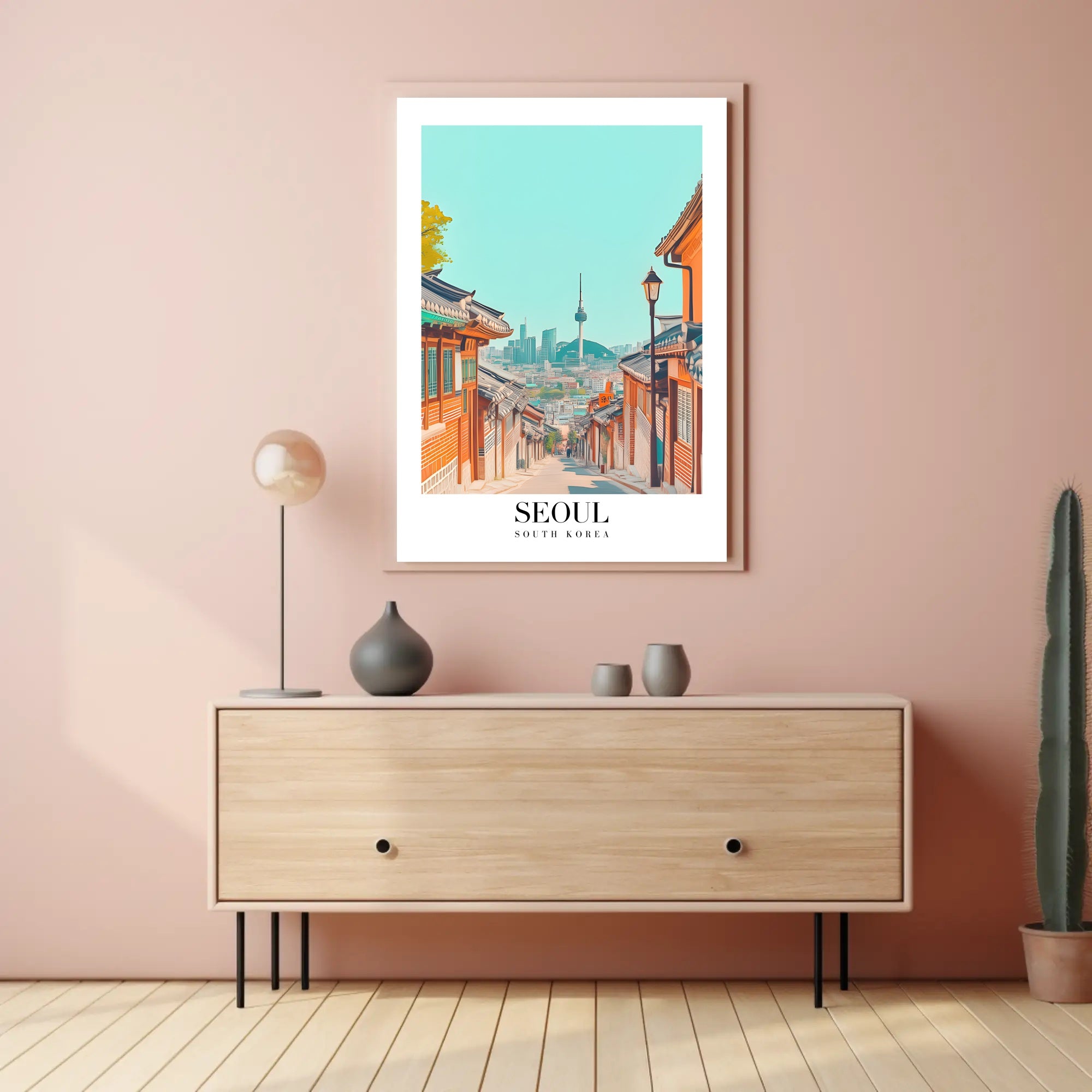 Seoul Cityscape Illustration: Urban or Cityscape Poster PosterGoat