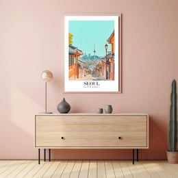 Seoul Cityscape Illustration: Urban or Cityscape Poster PosterGoat