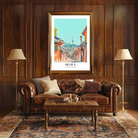 Seoul Cityscape Illustration: Urban or Cityscape Poster PosterGoat